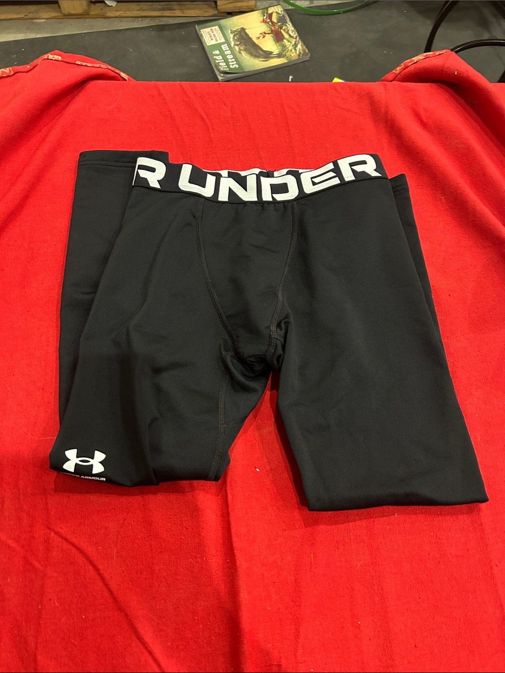 Under Armour Black Compression Shorts with White Logo
